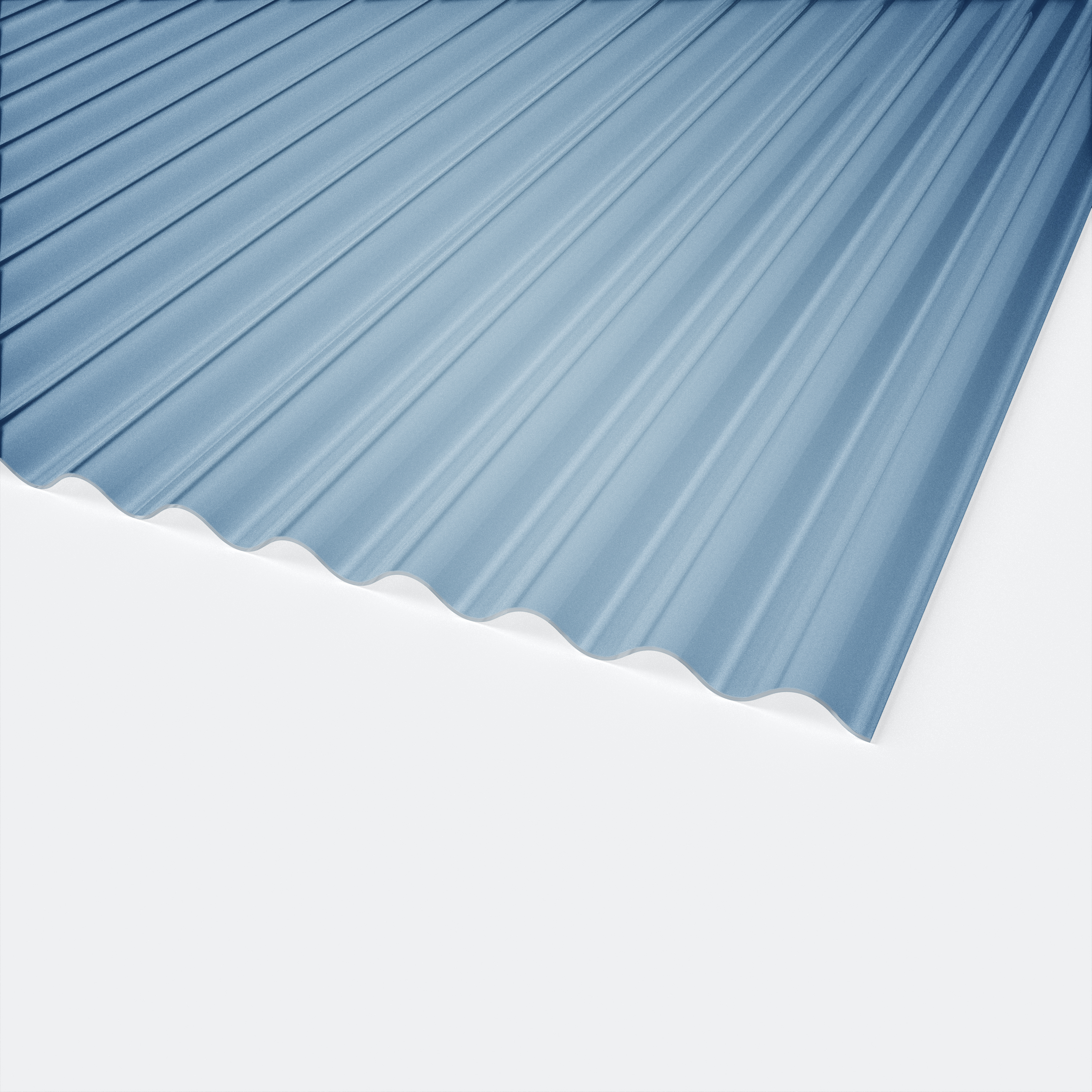 PLEXIGLAS® Heatstop Wellplatte 76/18 3.000 x 1.045 x 3 mm Cool Blue WZ006